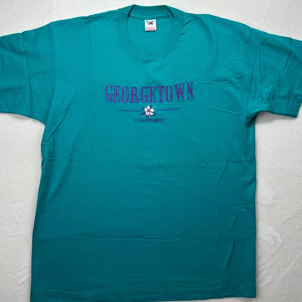 Vintage Single Stitch Embroidered Georgetown Colorado Travel Tourist Tee